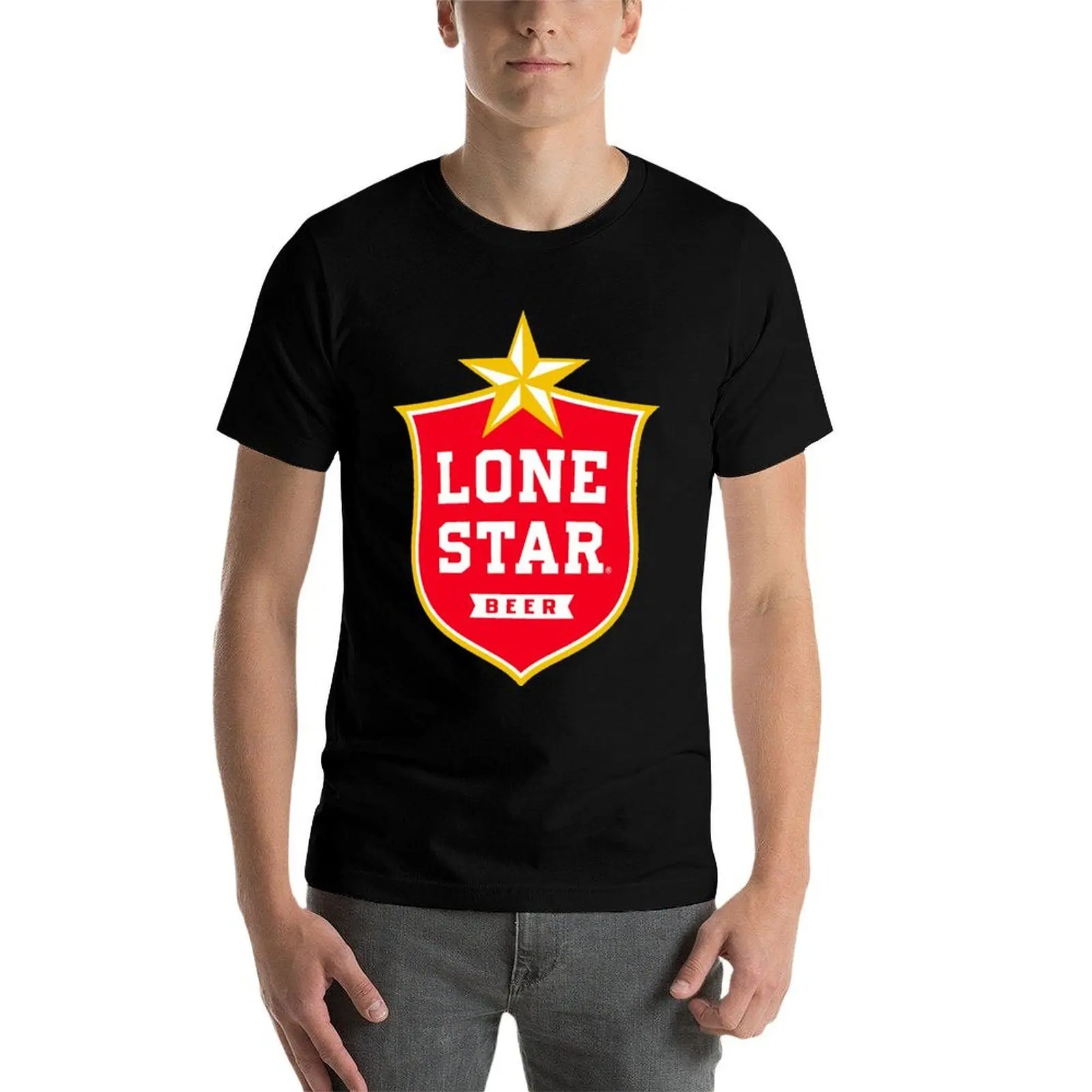 Фото Футболка с логотипом Lone Star Beer Brewery, мужская футболка, дизайнерская футболка, мужские дизайнерские мужские футболки с рисунком, футболка №3