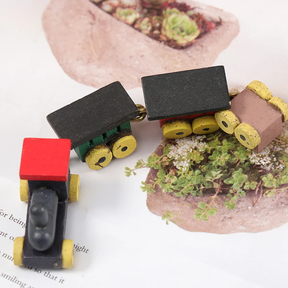 3 шт. дом поезд мультфильм украшения домашний декор миниатюрные модели орнамент