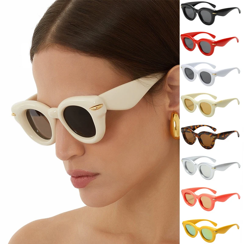 Y2k Спортивные Солнцезащитные Очки В Стиле Панк Унисекс Большой Круглой Оправе С