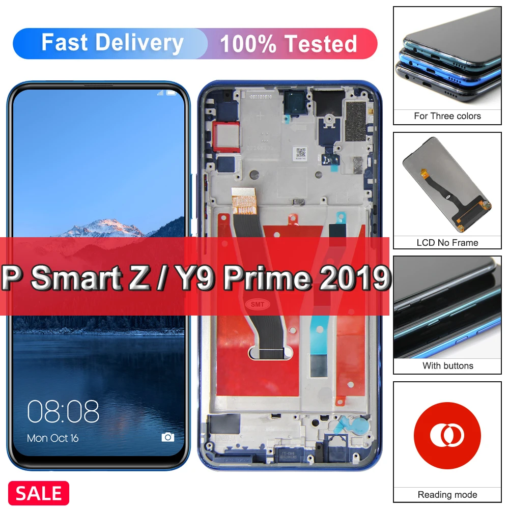 Originale 6.59 ''per Huawei P Smart Z Display LCD Touch Screen per Huawei Y9 Prime 2019 LCD Digitizer Assembly sostituire STK-LX1