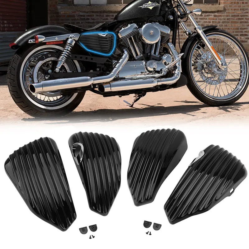 Motorcycle Left Right Fairing Battery Cover Guard For Harley Sportster XL Iron 883 1200 48 72 2004-2020 Motorbike Accessories