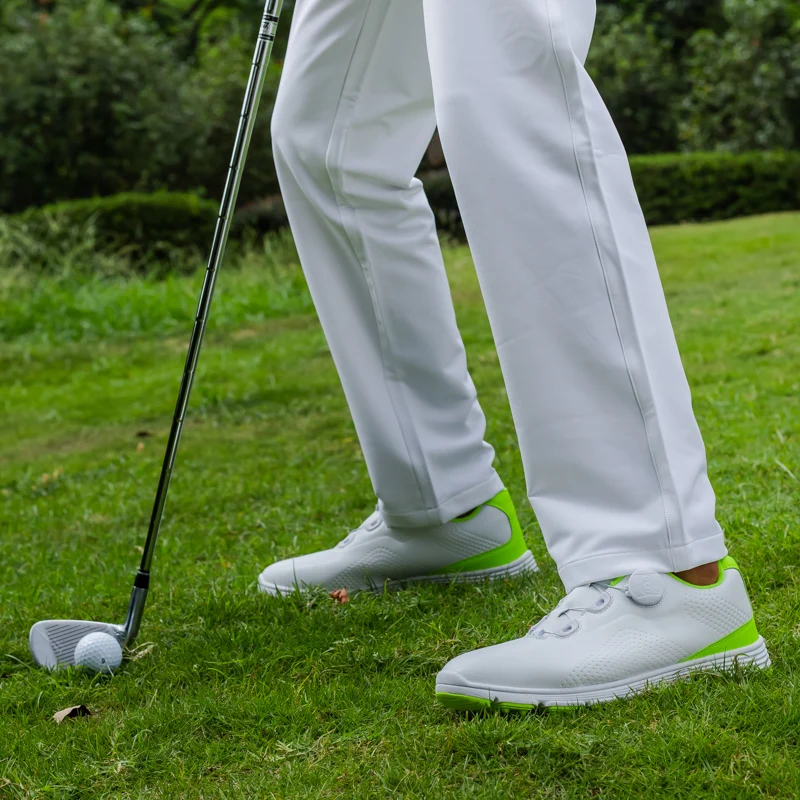 Men Genuine Leather Golf Slip on Sneakers Pro PGA Golf Shoes Men's Comfort Wider Golf Shoes Golf Club Training Shoes