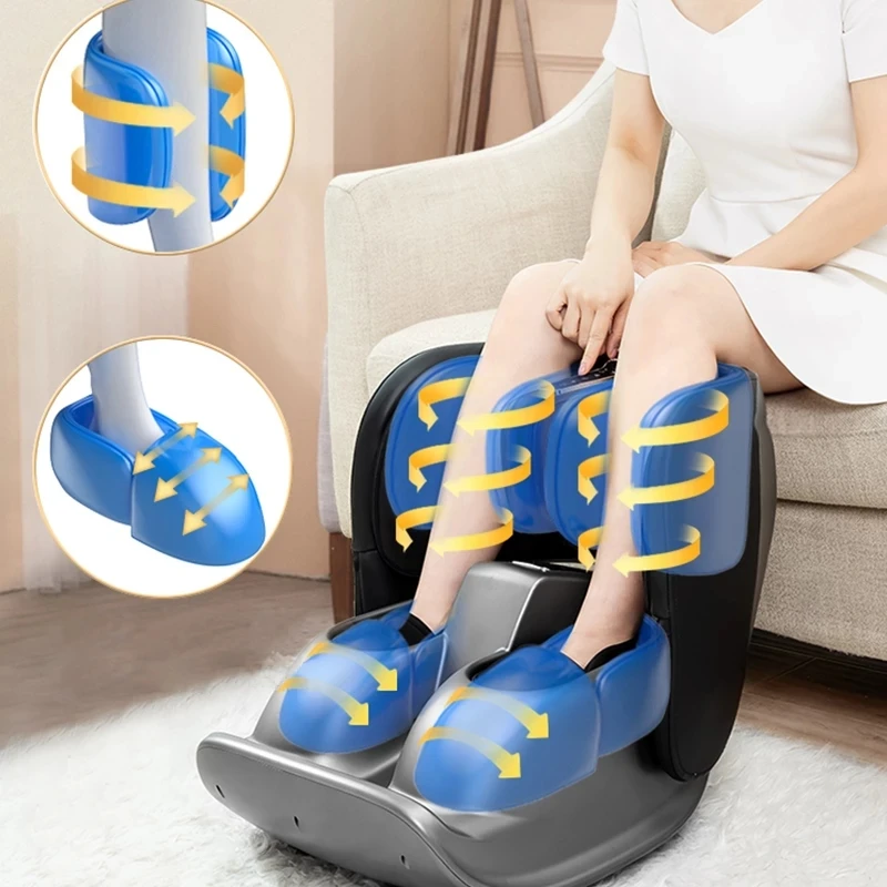 Купи Electric Shiatsu Foot SPA Leg Calf Beautician Heating Vibration Air Pressure Massage Machine Ball Roller Foot Massager за 21,773 рублей в магазине AliExpress