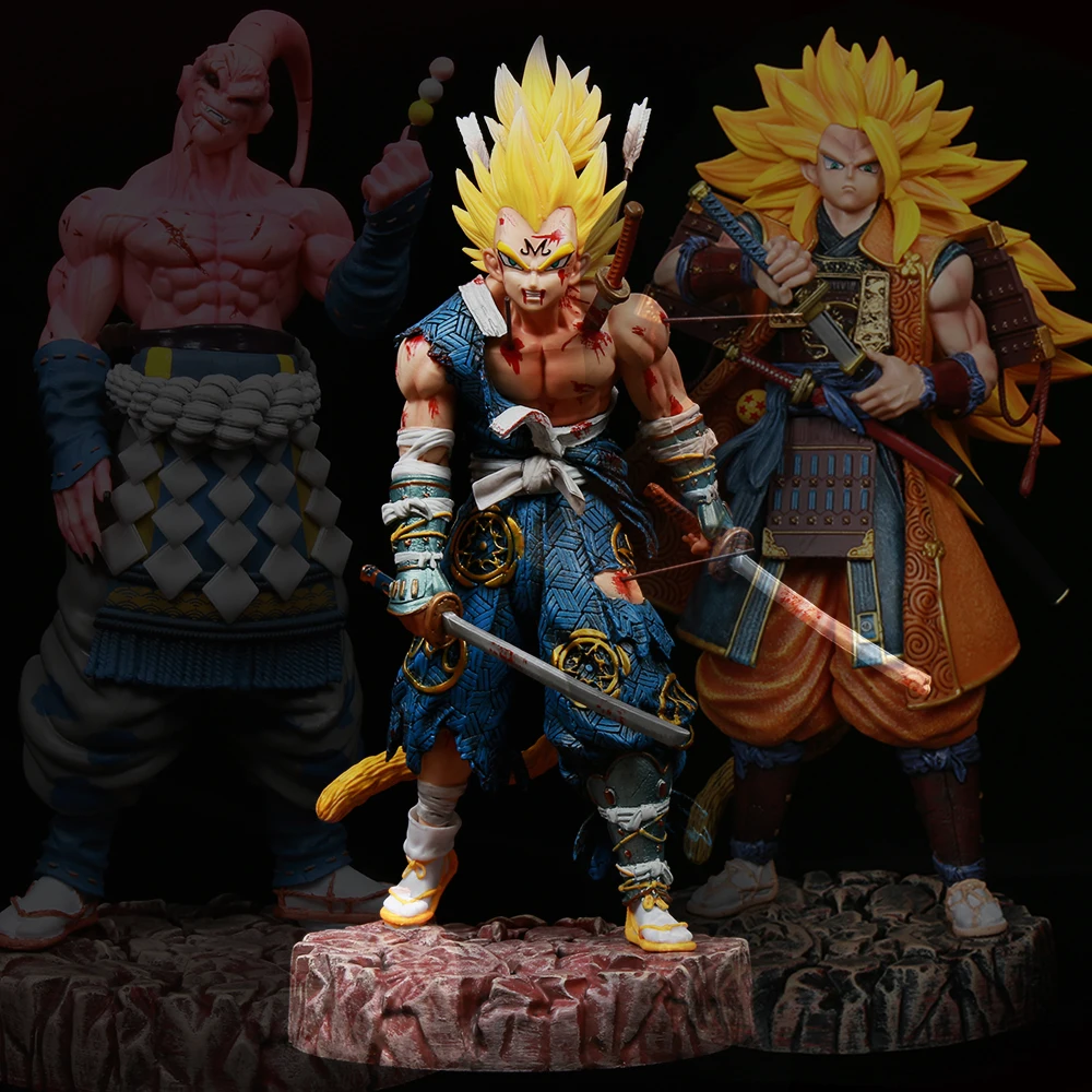 

New 32cm Dragon Ball Z Samurai Figure Trunks Gogeta Anime Figure Super Saiyan 3 Figurine Pvc Statue Model Doll Collectible Toy G