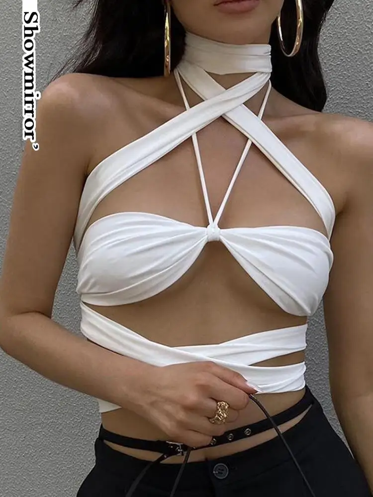 

Топ женский летний с открытой спиной, без рукавов, на бретелях