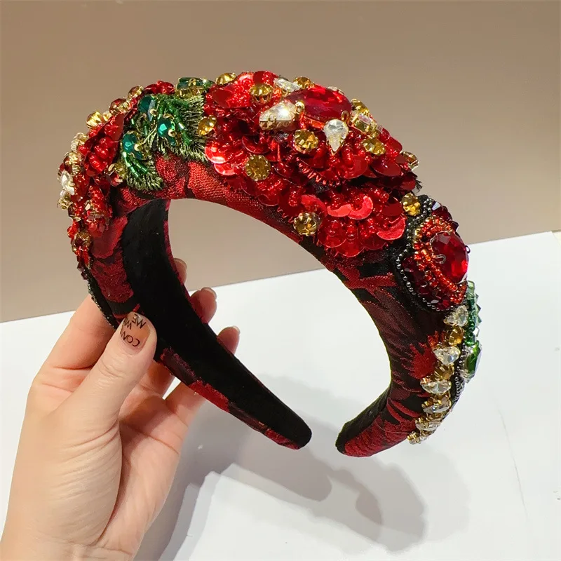 Женская свадебная повязка со стразами