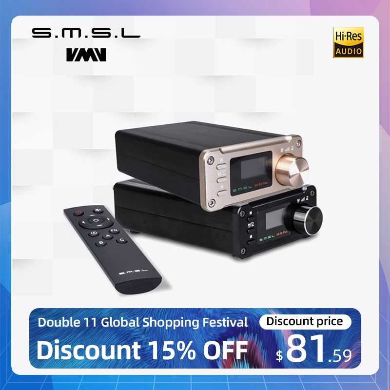 

SMSL SA-50 Plus HiFi 50W AUX Optical USB Disk Portable Power Amplifier Digital Amplifier