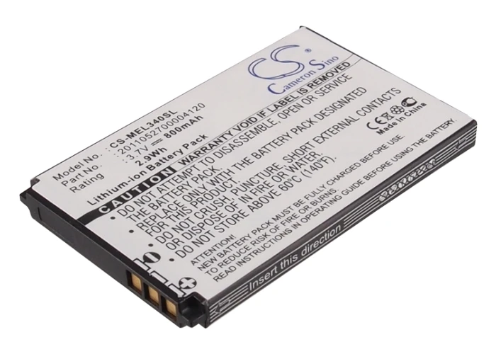 

Аккумулятор премиум-класса для Mobistel EL340,EL340 Dual Blue, EL340Dual 800mAh/2.96Wh