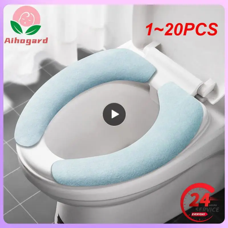 

1~20PCS Pair Universal Adhesive Toilet Pad Flannel Toilet Seat Covers Reusable Toilet Seat Filling Washable Bathroom Mat Seat