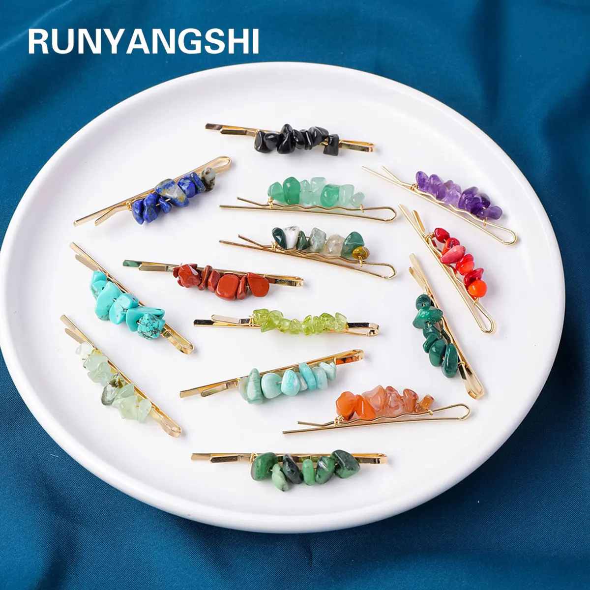 7 шт./набор аксессуары для волос из натурального камня