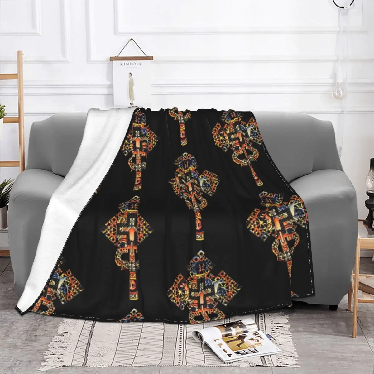 Африканское искусство яркий крест традиционное портативное Супер мягкое