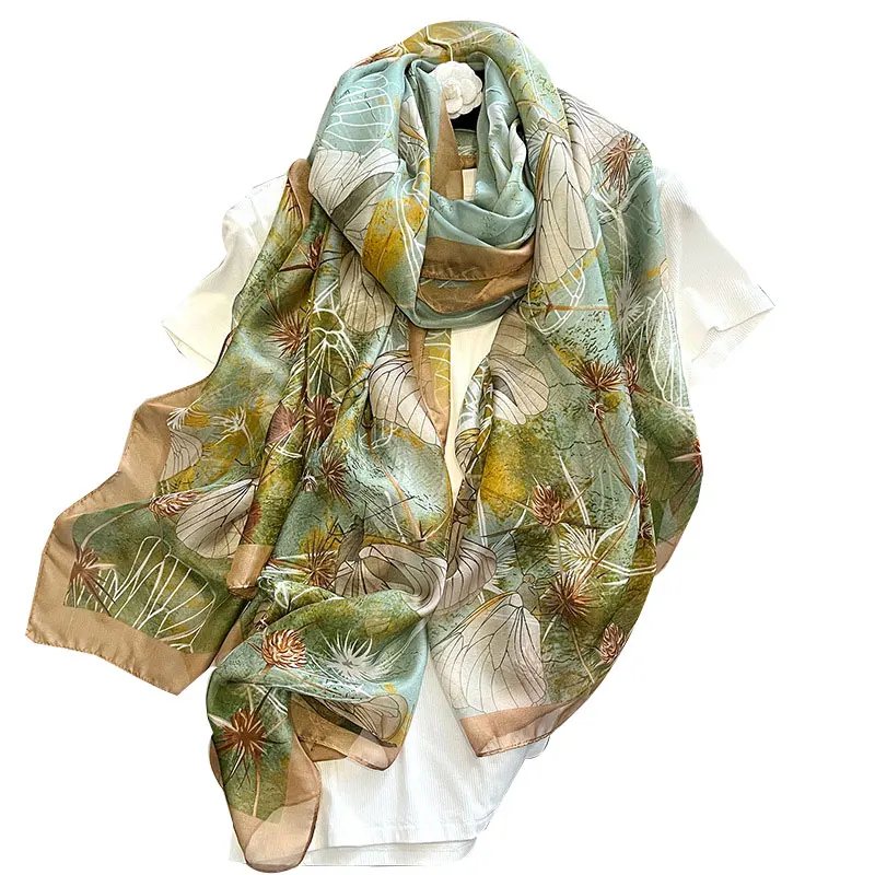 

Luxury Brand Casual Women Silk Scarf Spring Warm Shawl Scarves Foulard Hijab Female Beach Stoles Echarpe Headkerchief Bandana