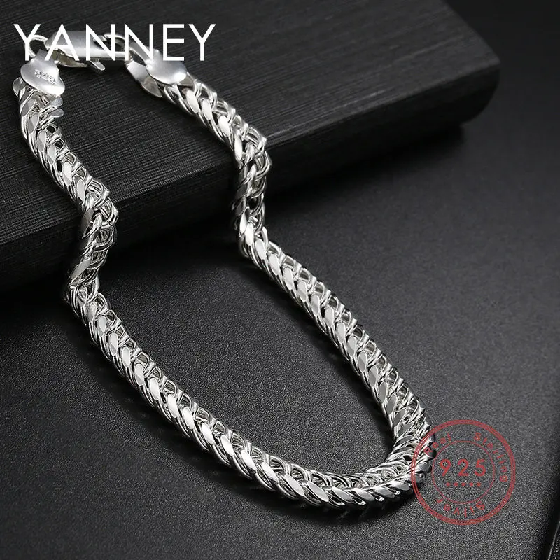 

925 Sterling Silver 6MM 8 Inches Side Soft Snake Chain Bracelet Women Men Fashion Wedding Gift Accessories Wholesale