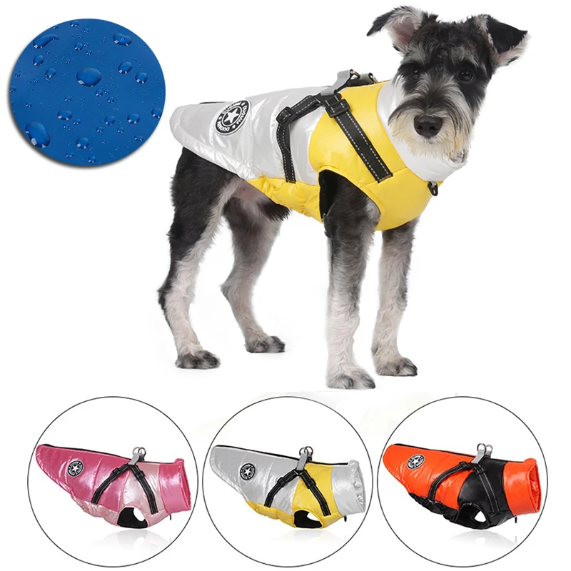 

Pet Dog Jacket Waterproof Dog Coat With Harness Winter Warm Dogs Clothes for Small Medium Large Dogs French Bulldog Yorkie Coats