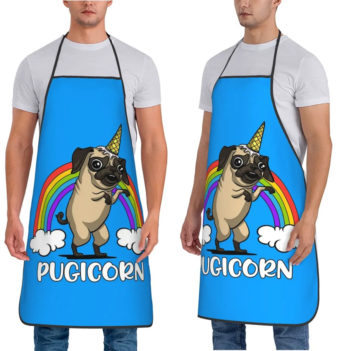 Фото Фартук Pugicorn Pug Dog для шеф-повара, водонепроницаемый, для кухни, уборки, садоводства, для женщин и мужчин №4