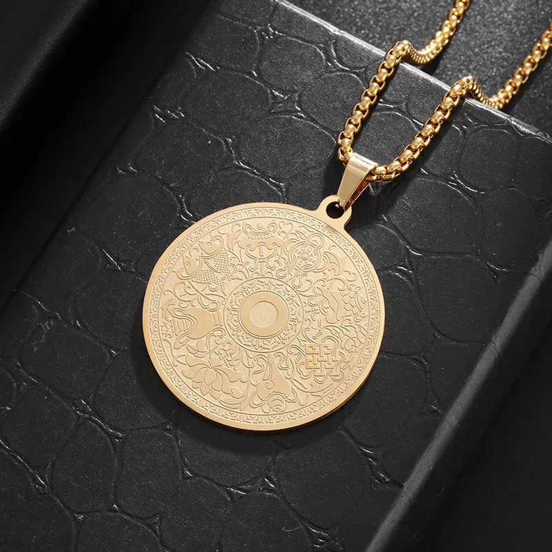 Модное ожерелье с подвеской Инь Янь в китайском стиле из нержавеющей стали Koi для