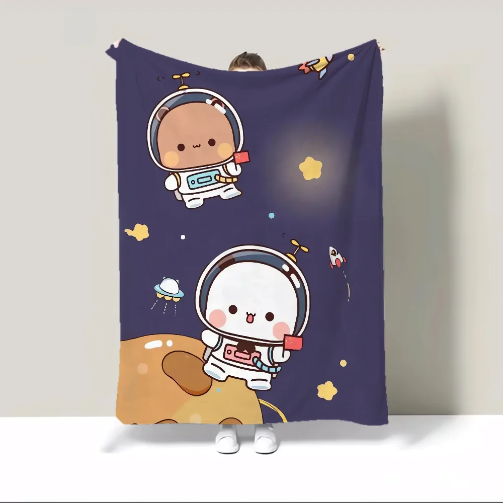 Плюшевое одеяло из флисовой ткани Bubu и Dudu с рисунком персонажей большой размер