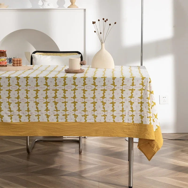 

Ткань из хлопка и льна, простая скатерть, прямоугольная скатерть для чайного столика