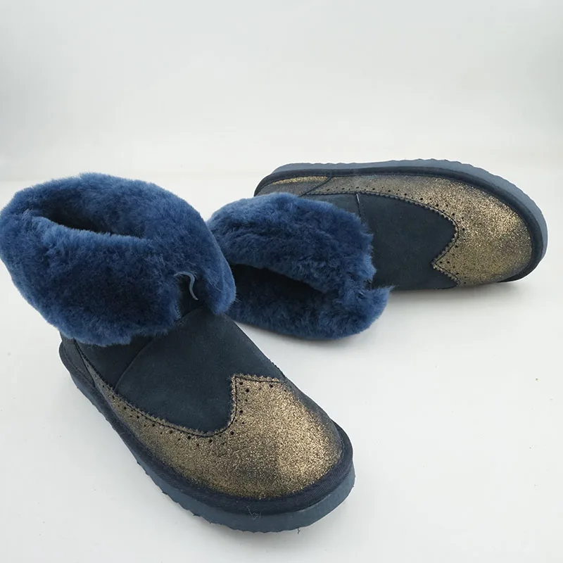 

Classic Boots Top Quality Women Fashion Snow Boots Genuine Sheepskin Women Boots Warm Wool Winter Shoes Natural Fur Ankle Boots