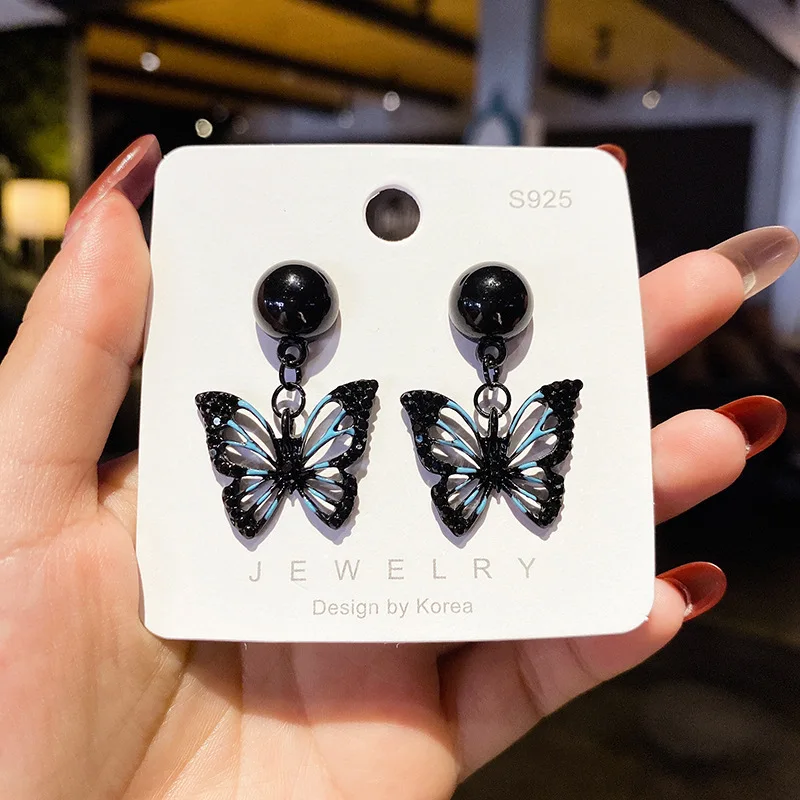 

Модные милые и крутые висячие серьги с черным бантом женские универсальные темпераментные серьги 2022 Новые висячие серьги для женщин