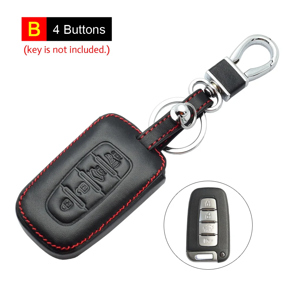 

ATOBABI кожаный чехол для ключей от машины для Kia Forte Rio Cerato Soul Hyundai Equus Sonata Elantra ix35 Solaris Smart Remote Fobs Case