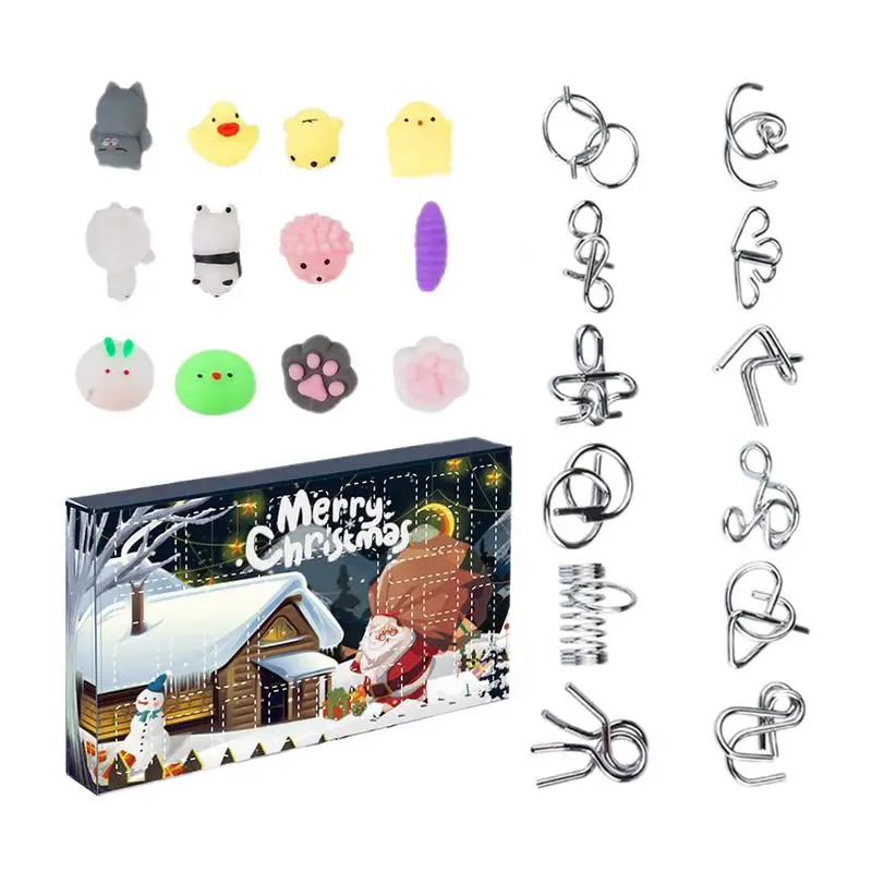 Твердые детские игрушки Адвент-календарь 2024 рождественское железное кольцо