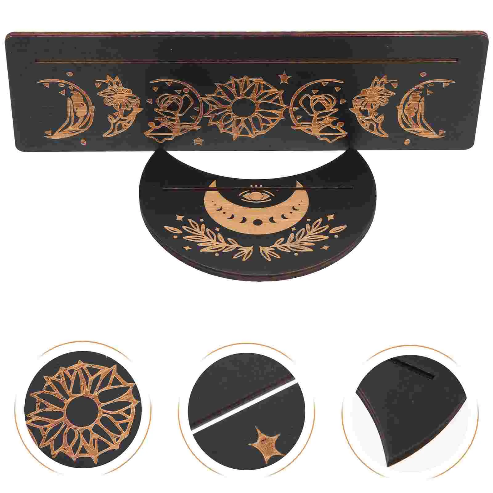 

Tarotholder Stand Wooden Display Oracle Bracket Altar Moon Tray Divination Playing Deck Accessories Crystal Board Rack Stands