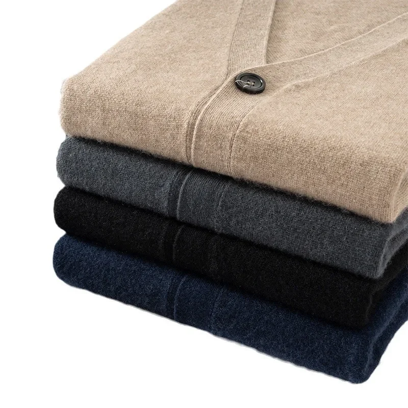 Повседневный шерстяной кардиган с v-образным вырезом жилет 2024 осень/зима новый