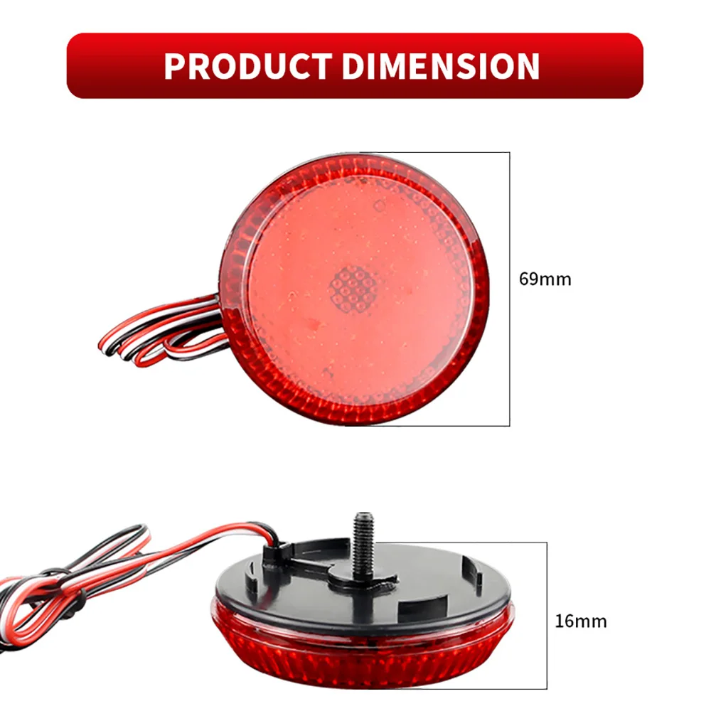 2 шт. круглые светодиодные отражатели заднего бампера для Toyota Corolla 2008-2010 Nissan Qashqai