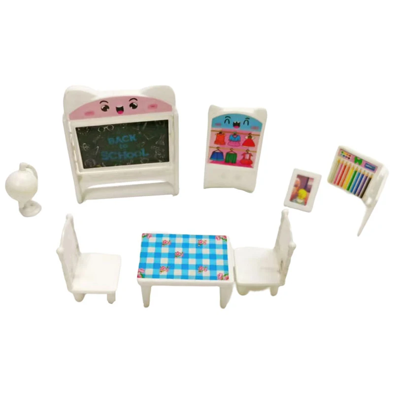 

1/12 Scale Miniature Dollhouse Blackboard Caryon Ruler Mini Stationery For OB11 Doll School Furniture Decoration Accessories Toy