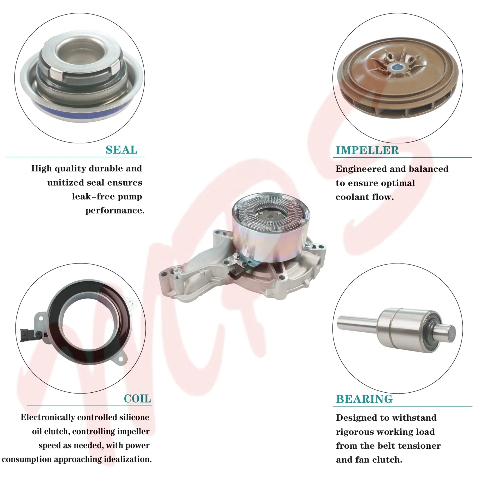 Сверхмощный водяной насос с муфтой для Volvo VA VH VNL Engine D13 D16 Renault 24152057 85151955 22183231 22552995