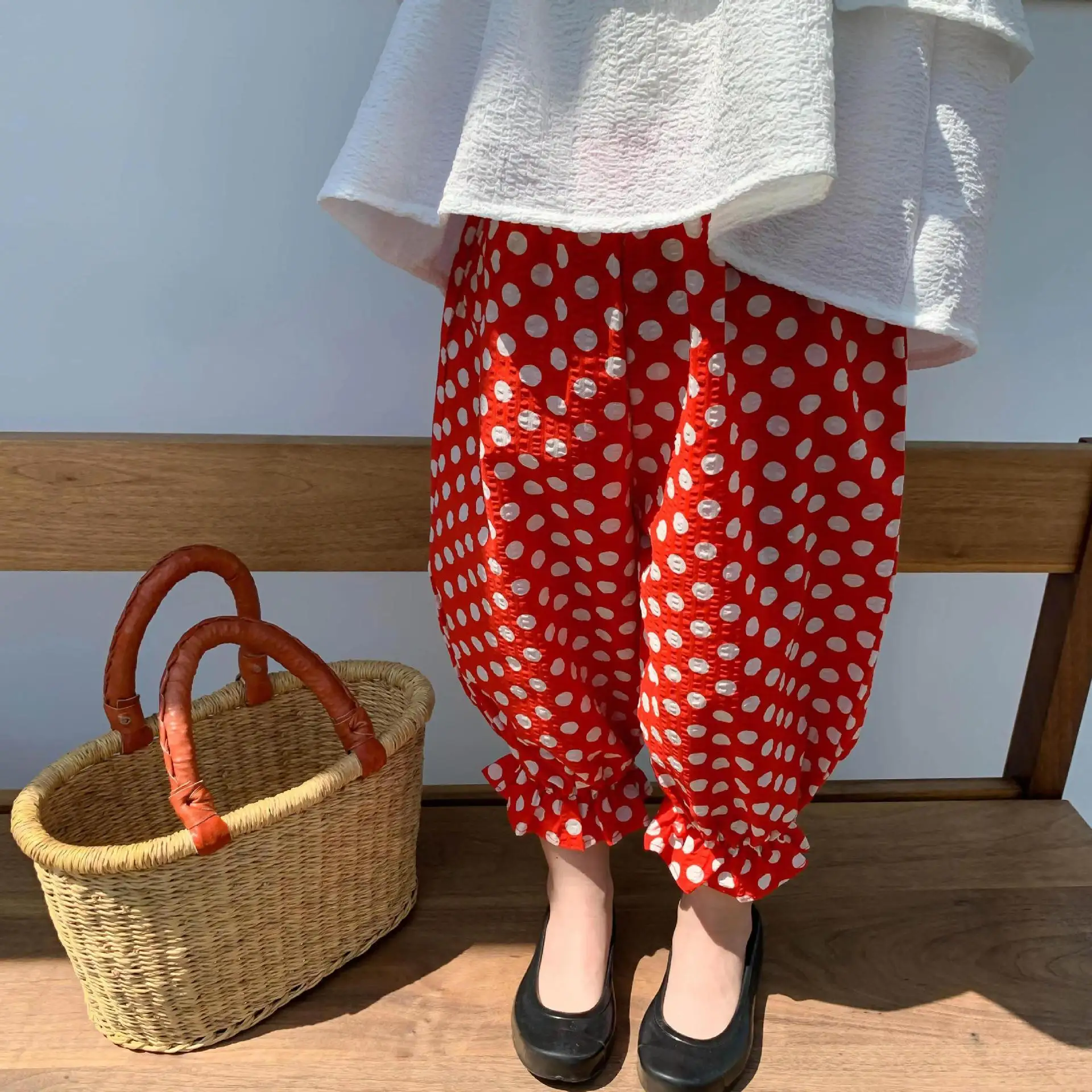 

Брюки для маленьких девочек в стиле ретро с цветочным принтом летние пляжные брюки с высокой талией для маленьких мальчиков солнцезащитные детские брюки с цветочным принтом