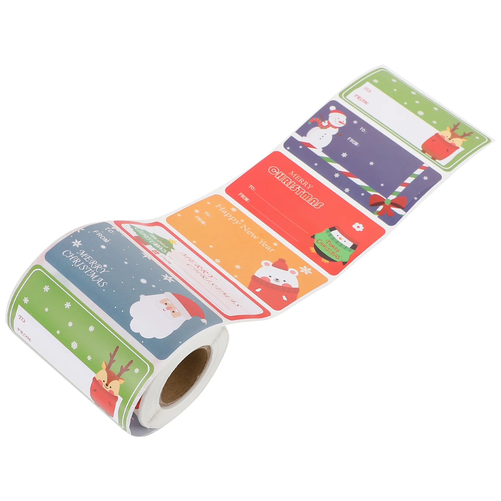 

Christmas Stickers Gift Tags Stickerlabel Adhesive Sealing Labels Self Seal Paper Name Roll Merry Envelope Writable Tag Lables