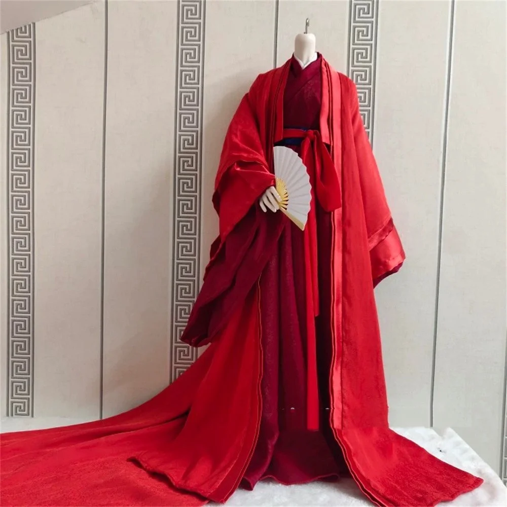 

Customize 1/6 Male Chinese Ancient Classical Tradition Red Dress Martial Arts Anime Clothingfor 12inch bjd Action Figure Mode