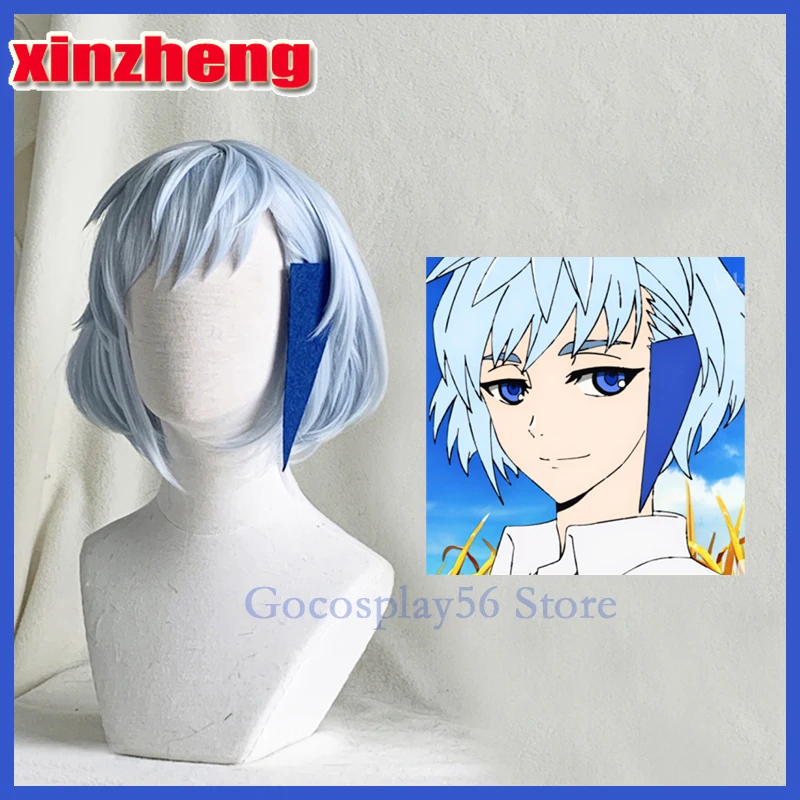 

Anime Tower of God Cosplay Aguero Agnes Khun Wig Short Blue Synthetic Hair Adult Kami no Tou Wig Koon Khun Wig