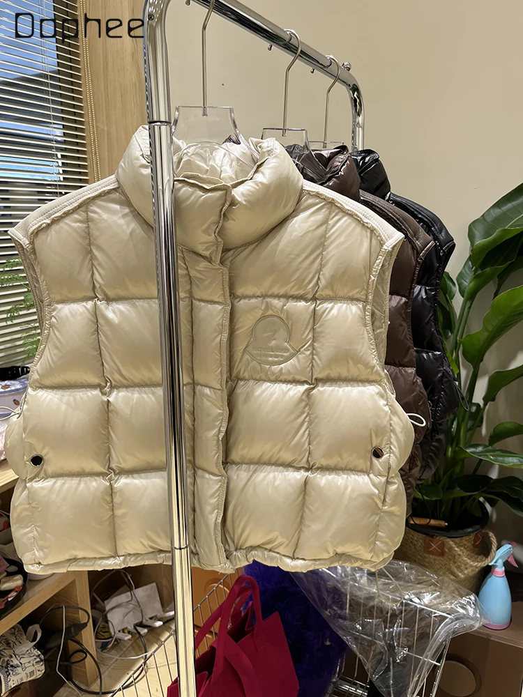 

Women's Warm White Duck Down Vest Outerwear 2023 New Fashion Korean Style High-Grade Ultra-Light Sleeveless Down Waistcoat