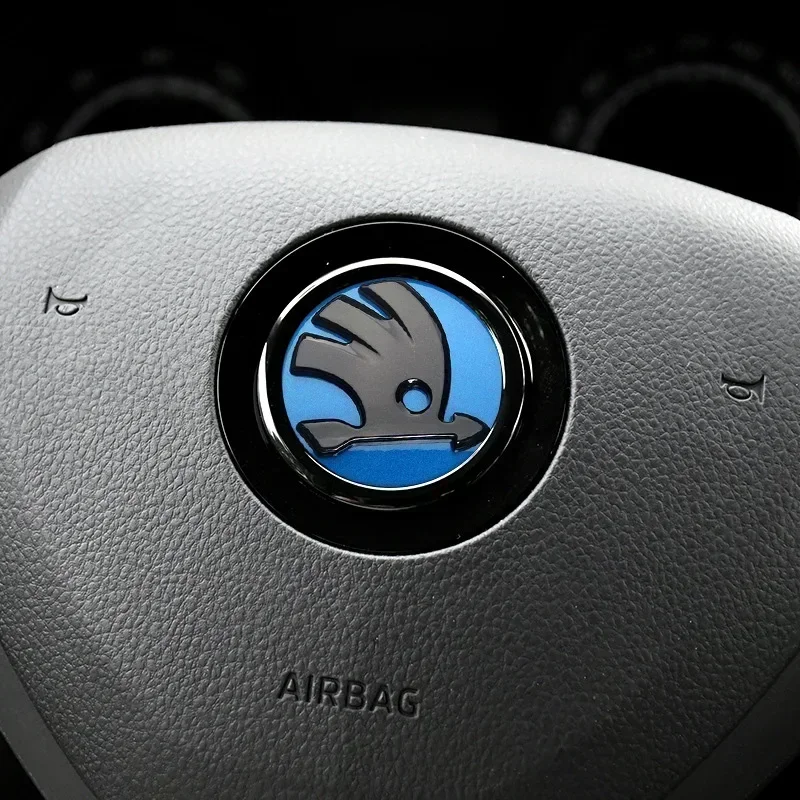 Фото Для Skoda 46 мм наклейка с логотипом автомобиля на руль Rapid Octavia Yeti Kodiaq Karoq Fabia Laura Superb VRS KAMIQ Scala Citigo №5