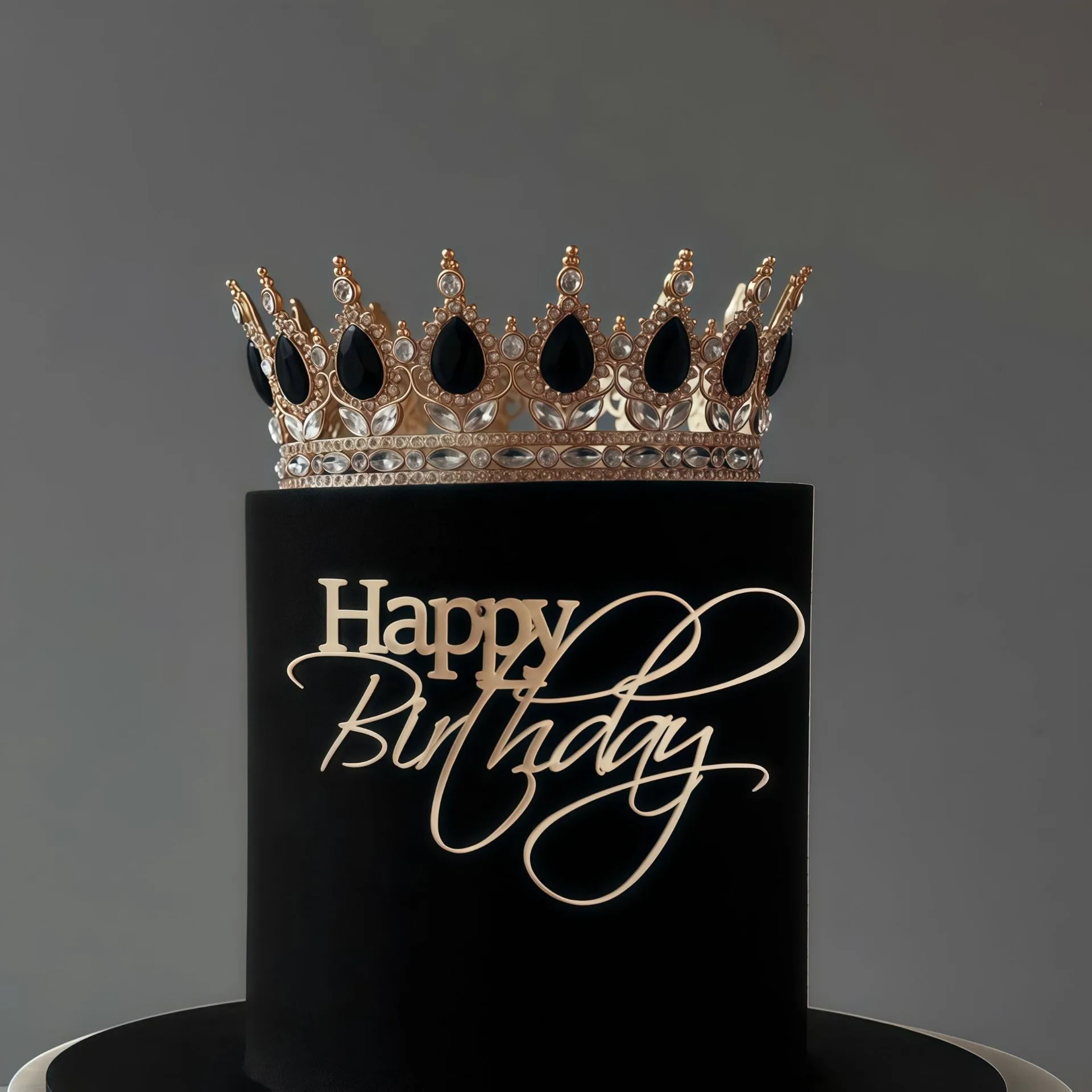 

Золотой акриловый топпер для торта "С днём рождения"