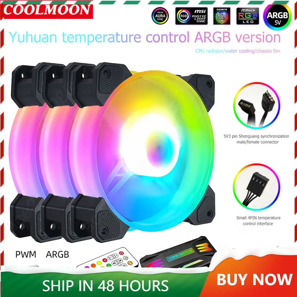 

Кулер для ПК Coolmoon, 5 В, 3 контакта, 120 мм