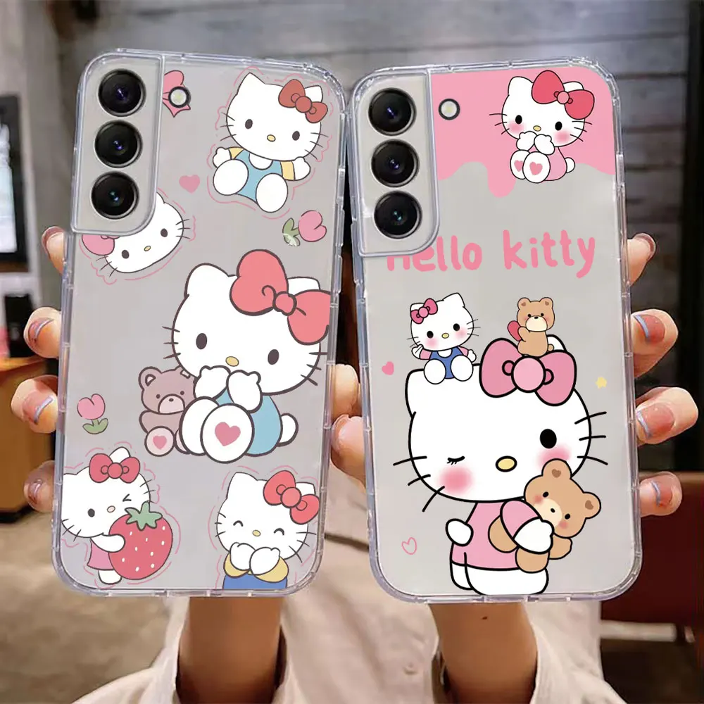 

Baby Hello Kitty Cartoon Case For Samsung Galaxy S23 S22 S21 S20 FE Note 20 10 Ultra 5G S11 S10 Plus Lite A04 A04E 5G Case Cover