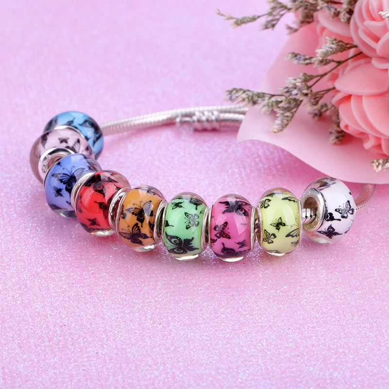 Новые оригинальные разноцветные стеклянные бусины в европейском стиле