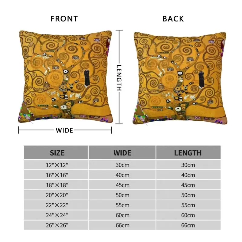 Роскошный чехол для подушки Древо жизни Густава Климта 40x40 см бархатная