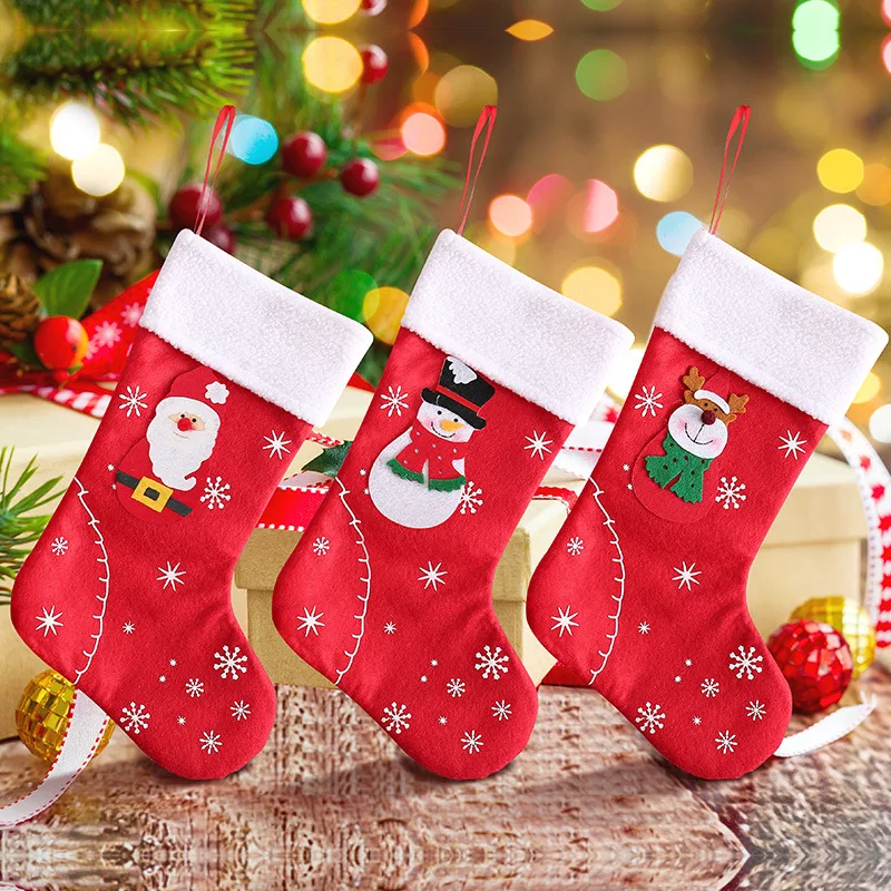 

Красный Санта Клаус носки рождественские чулки детские конфеты Подарочный мешок Снеговик Олень карманные подвесные конфетные новогодние ...