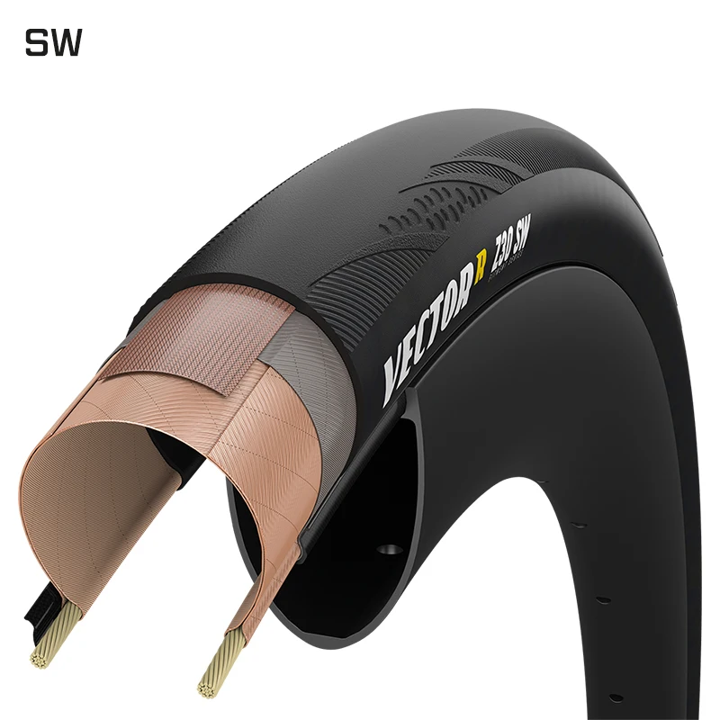 Фото Велосипедные шины Goodyear Zipp VectorR Z30 NSW для шоссейных велосипедов, 700x30/35C, готовые к бескамерной установке, для колес Zipp, черные, складные, для гравийных дорог №3
