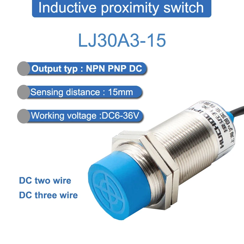 Два или три дюйма, NPN PNP, NO NC, Φ расстояние 15 мм, резьба M30, металлический индукционный датчик приближения