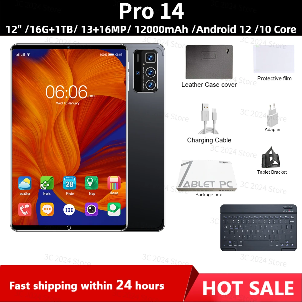 

New Original Tablet Android 12.0 13+16MP 12000mAh 11.6 Inch Tablets PC 5G Dual SIM Card Or Wifi HD Pro 14 tablet android 태블릿