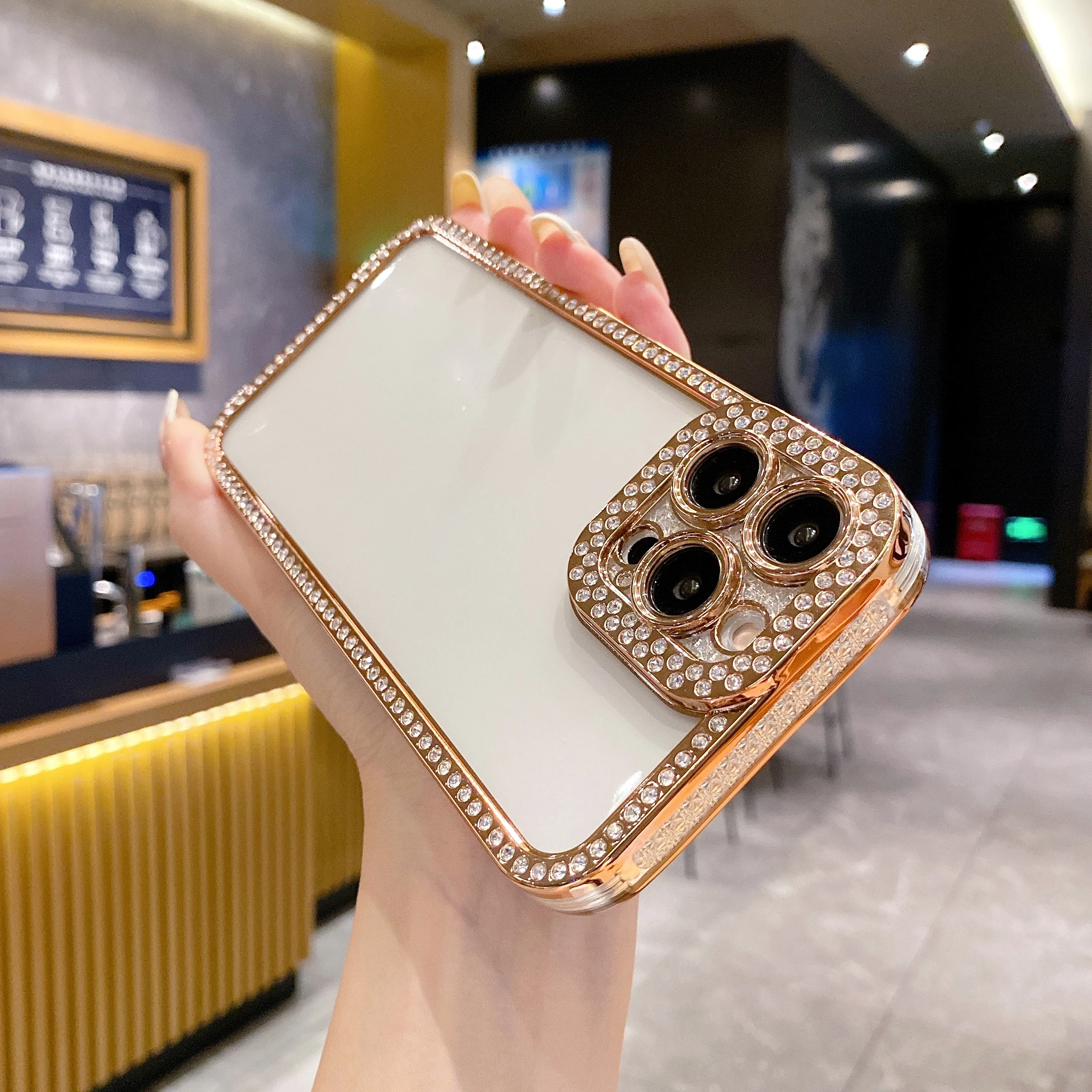 Роскошный Алмазный Прозрачный чехол для телефона iPhone 15 14 13 12 11 Pro Max