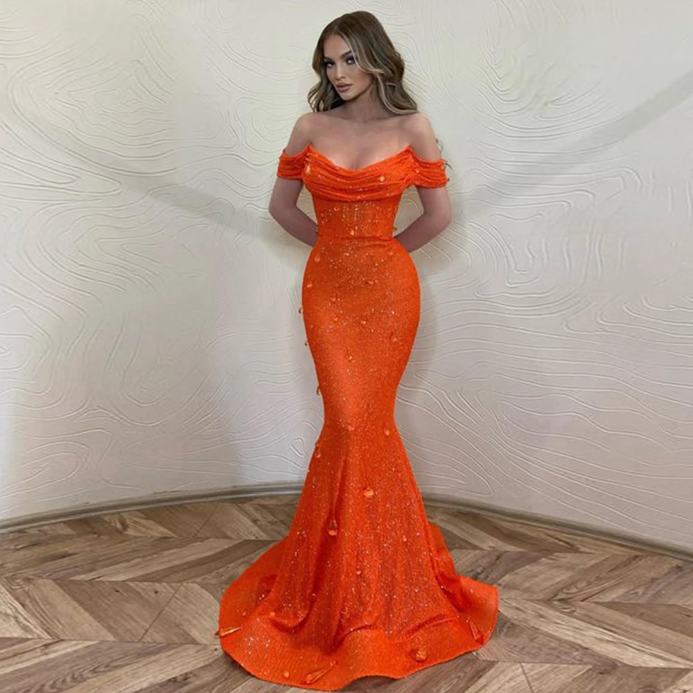 

2022 Women Prom Dress Off Shoulder Sparkly Sequin Dress Sexy Evening Dress Party Maxi Dress Luxury Mermaid Ladies Dresses Long