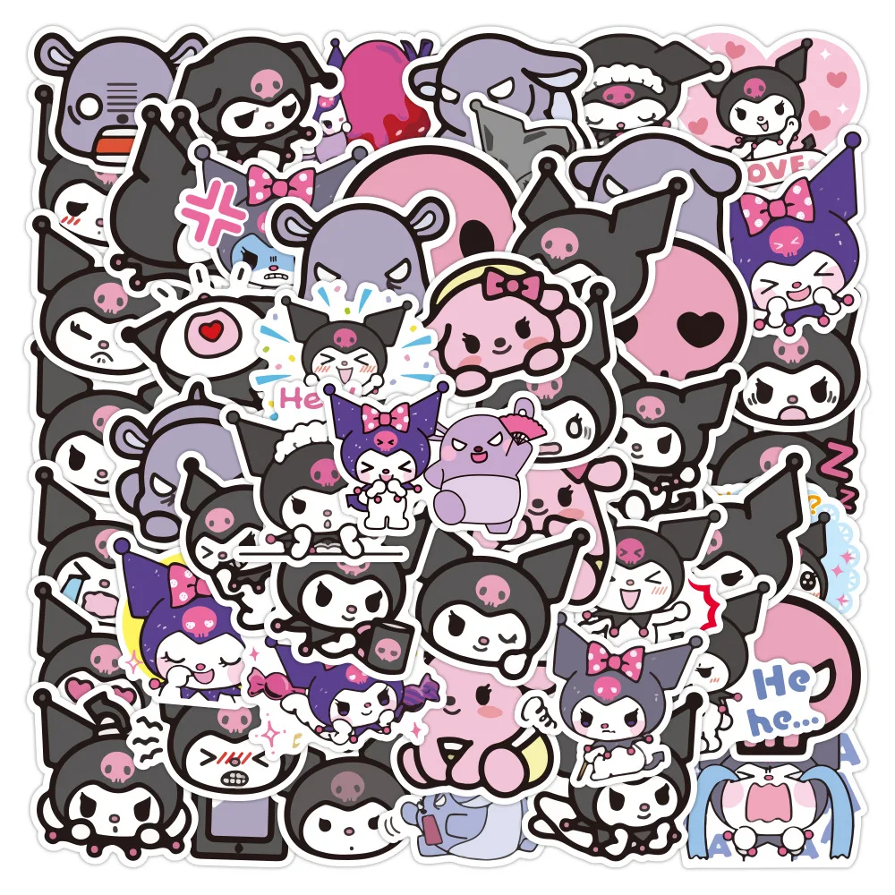 50 мультяшных изображений Kuromi граффити наклейки автомобиль СКЕЙТБОРД гитара