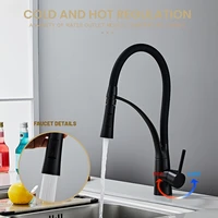 modern designing basin faucet for kitchen black finished kitchen mixer pull out kitchen mixer